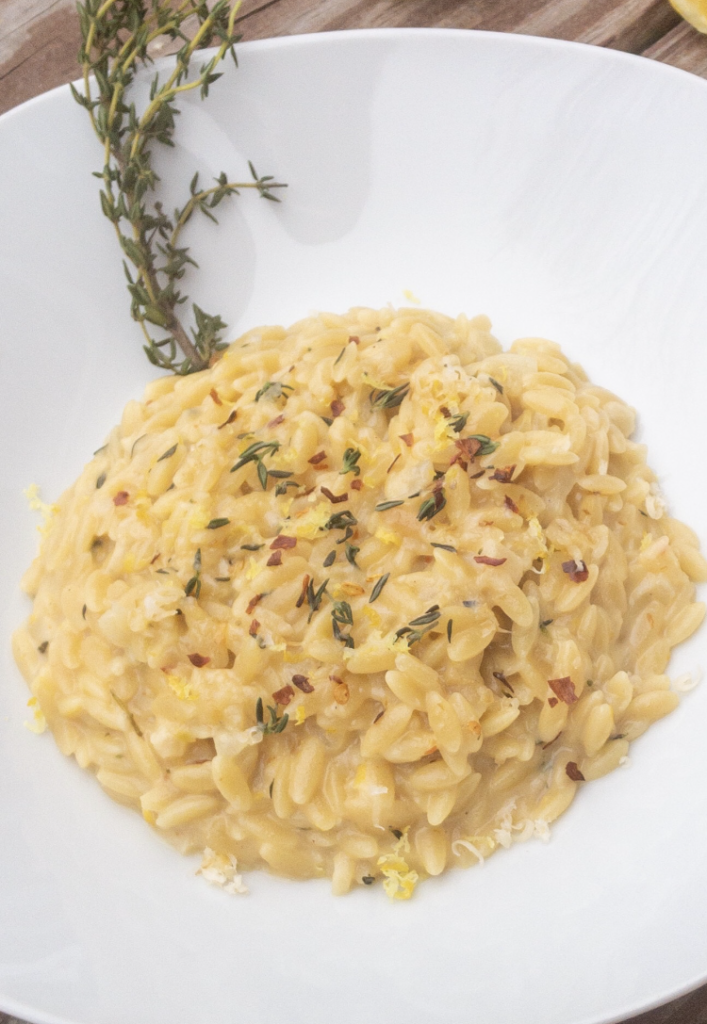 One pot Orzo with Smoked Gouda and Thyme